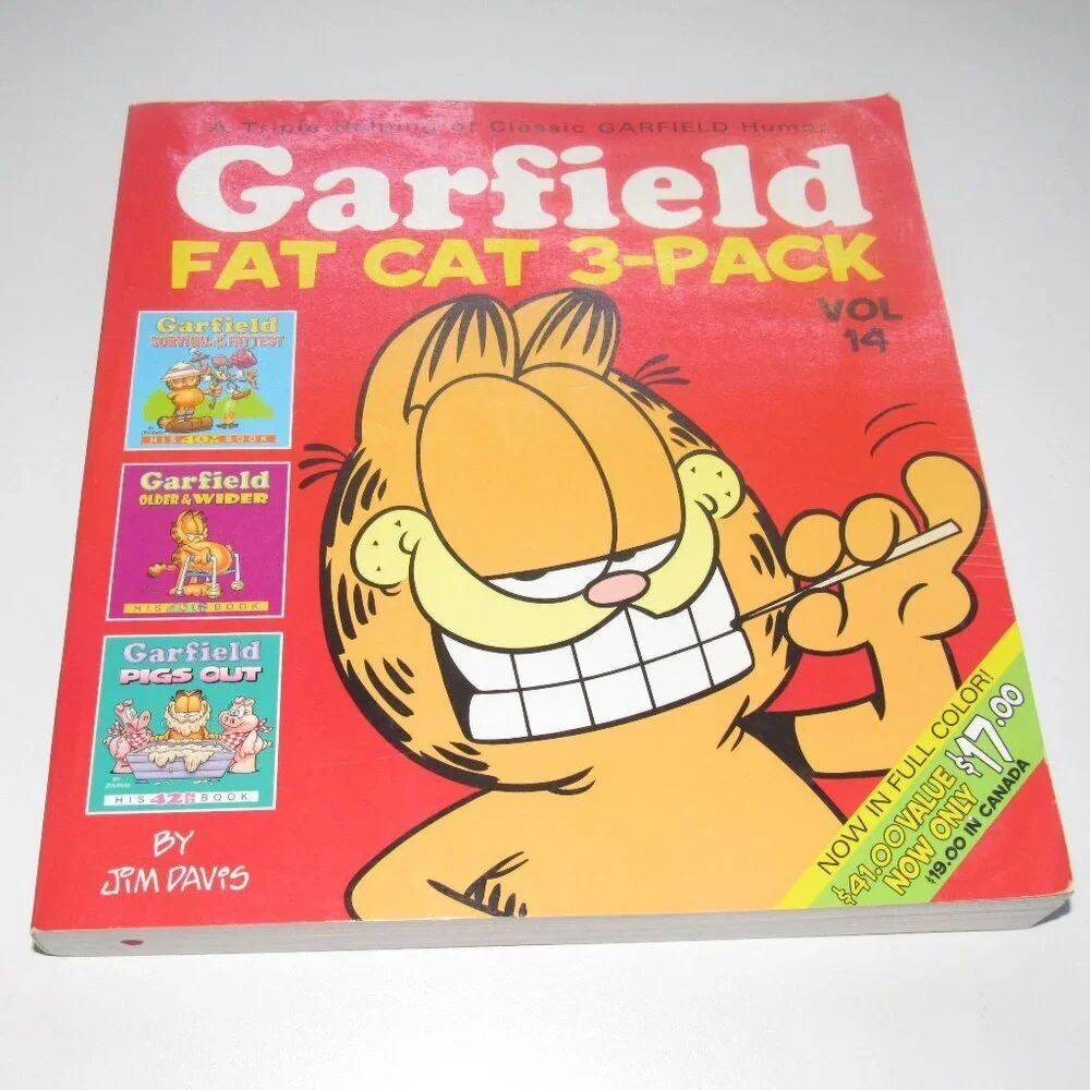 Jim Davis GARFIELD FAT CAT 3-PACK Vol 4 Color Illustrated Softcover Comics Book